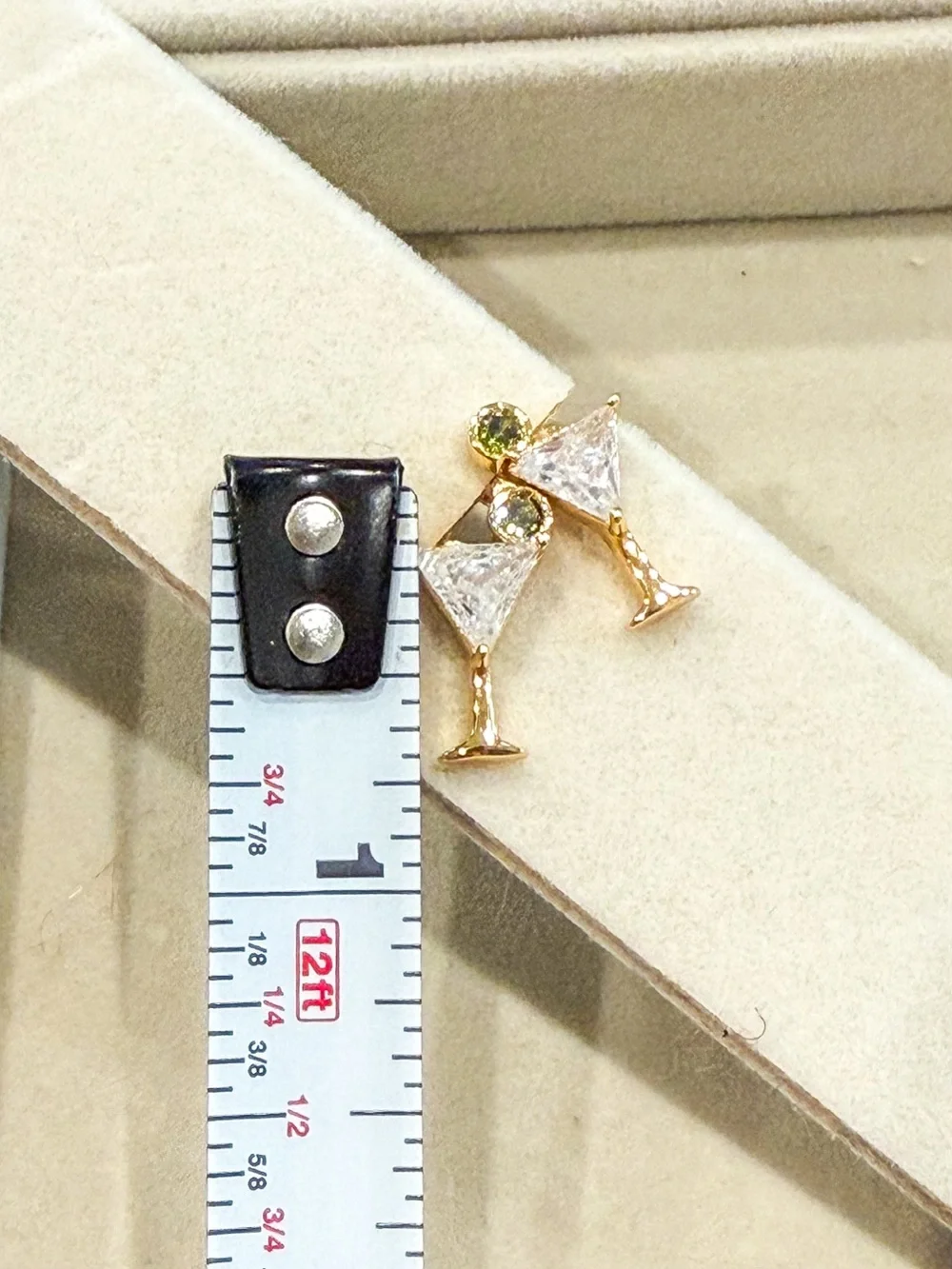 NWOT✨ Kate Spade Martini Glass CZ Stud Earrings Gold Tone
